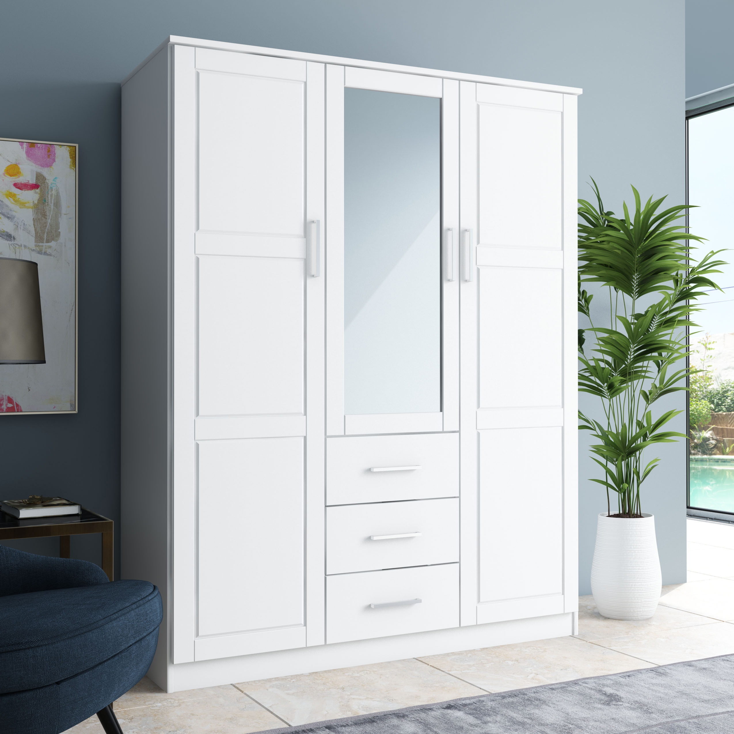 Wardrobe dresser with on sale mirror